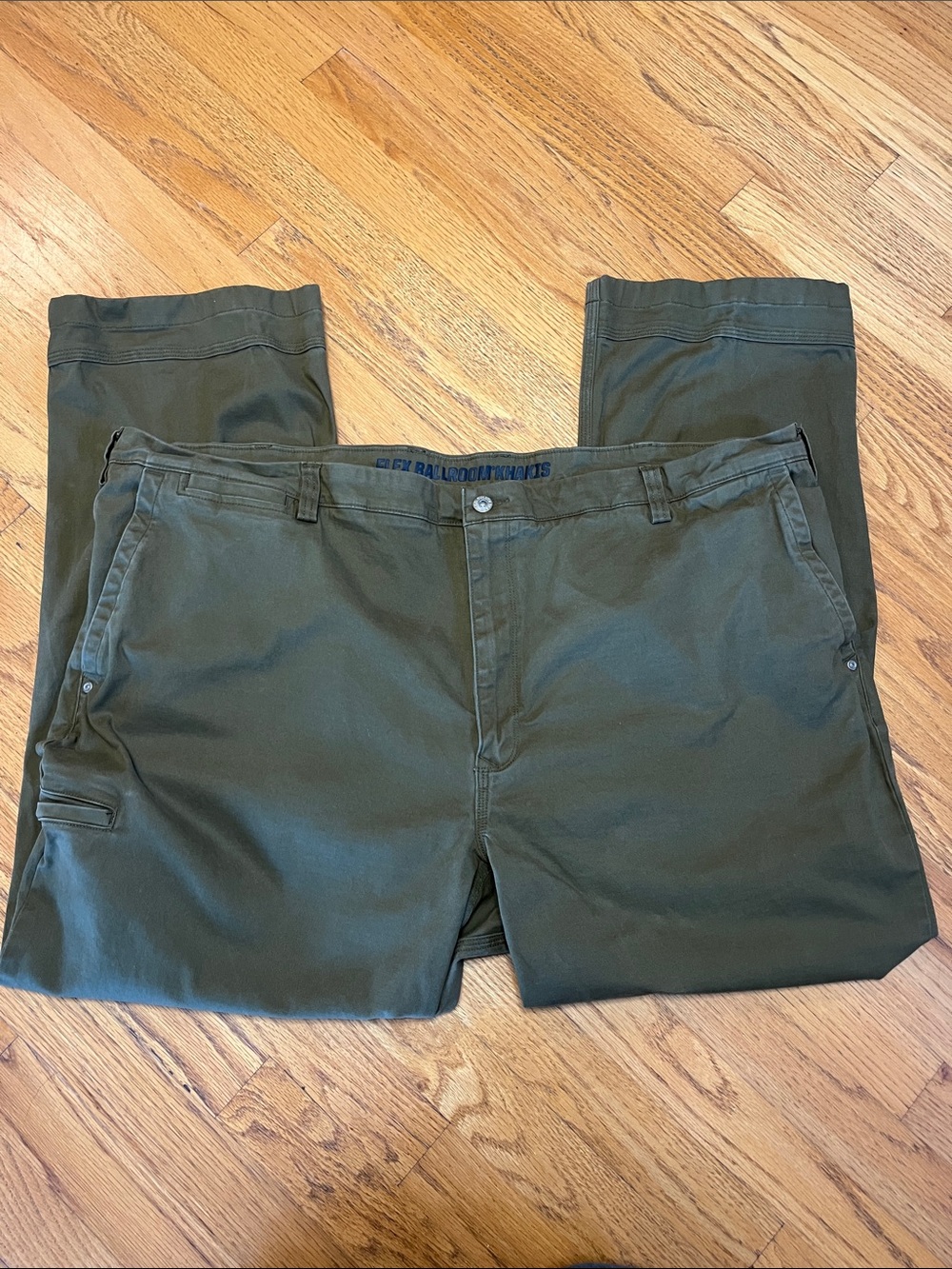 -Duluth Trading Flex Ballroom Khakis Relaxed Fit Green Men's Pants W/48 L/30 - Picture 4 of 11
